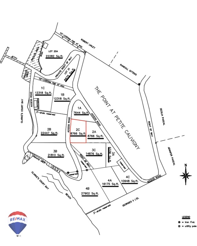 Subdivision plan lot 2C